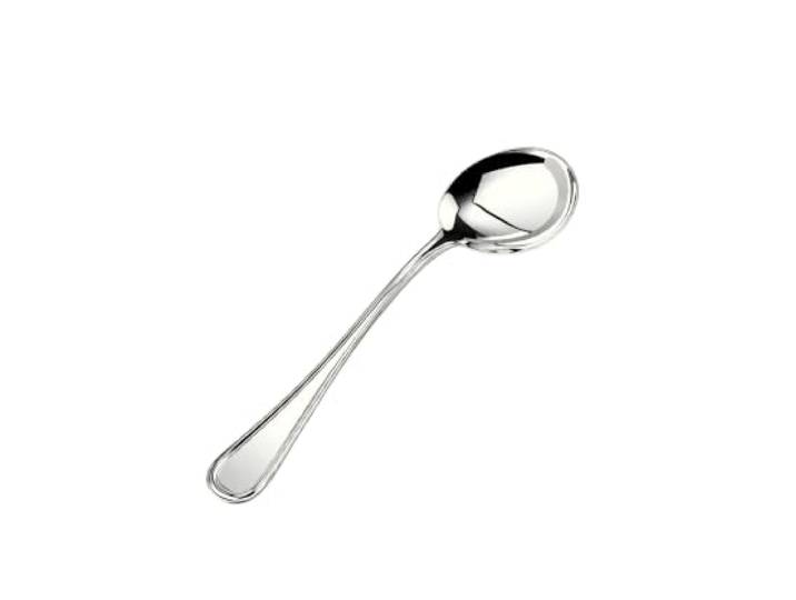 EDZARD Kinderlöffel Filo (L 13 cm), 925er Sterling-Silber, Babylöffel Silberlöffel zur Taufe mit schräger Laffe – Fütterlöffel und Babybesteck aus Echtsilber, ideal von Paten und Großeltern