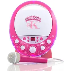Easy Karaoke EKR1588 Princess Karaoke Machine Wit/Roze