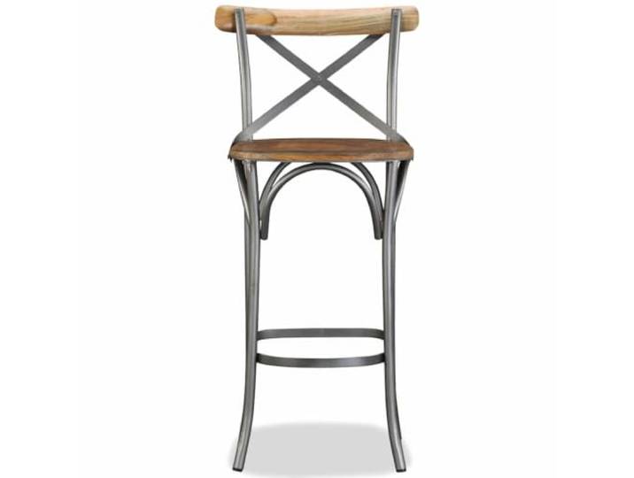 HGPOTUY Barhocker Mango Massivholz mit Stahlrahmen Industrie-Look, Sitzfläche und Rückenlehne Mangoholz, solider Stahlrahmen, leichter Aufbau, max. 110 kg