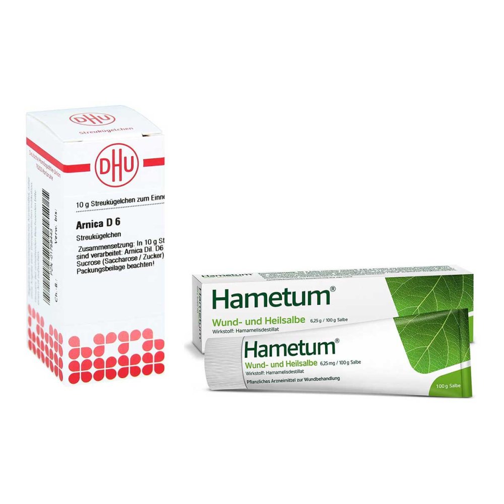 Hametum Wund- & Heilsalbe 100 g und Arnica D6 Globuli Dhu 10 g 08105298