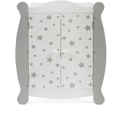 Puppenkleiderschrank CHIC2000 "Stars Grau", grau (stars grau), Puppenmöbel, KinderB:46cm H:59cm T:46cm, MDF, B:46cm H:59cm T:46cm