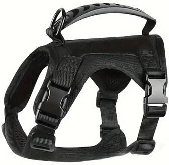 Uplifted Finds Waterproof Outdoor Cat Vest With Adjustable Chest Strap For Walking black