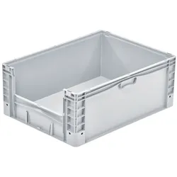PROREGAL Euro-Norm Großbehälter Insight | HxBxT 32x60x80cm | 133 Liter | Grau  | Eurobehälter, Transportbox, Transportbehälter, Stapelbehälter