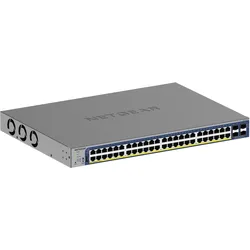 NETGEAR 52-Port PoE Gigabit Ethernet Smart Switch (GS752TXP) Managed, mit 48 PoE+ bei 380 W, 4 10G-SFP+, optionales Insight Cloud Management, Wand- oder Rack-Befestigung