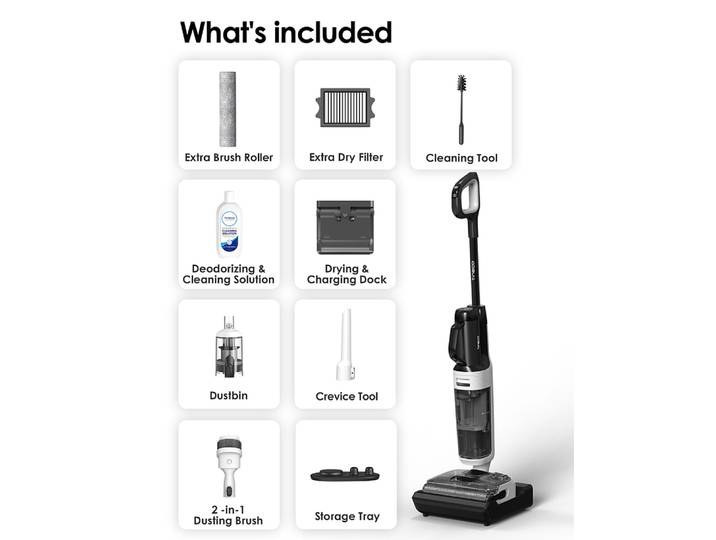 Aspirateur laveur Tineco Floor One Switch i5 Stretch Noir