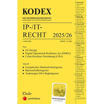 KODEX IP-/IT-Recht 2025 - inkl. App, Taschenbuch von , LexisNexis Verlag ARD ORAC GmbH, 978-3-7007-9141-6