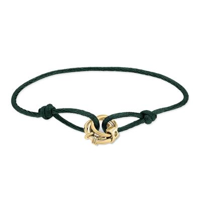 Armband LIEBESKIND BERLIN "Schmuck Geschenk Nylonarmband Lora", gelbgoldfarben, grün, Armbänder, Damen, 21cm, Edelstahl Nylon, Edelstahl, Nylon, Armband