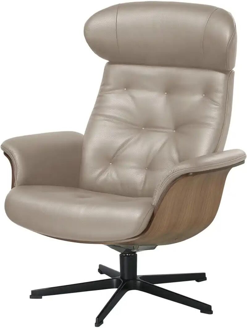 Höffner Relaxsessel aus Leder Timeout ¦ grau ¦ Maße (cm): B: 80 H: 101 T: 81.0