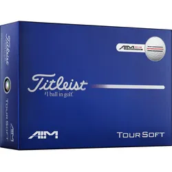 Titleist Golfbälle Tour Soft AIM 2026 - 12er Pack, weiss/rot