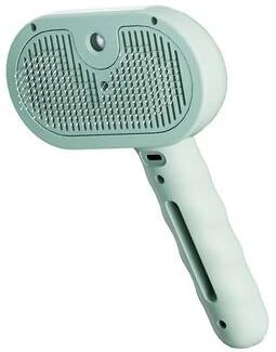 Inspire Essentials Electric Steam Pet Grooming Brush For Cats And Dogs green