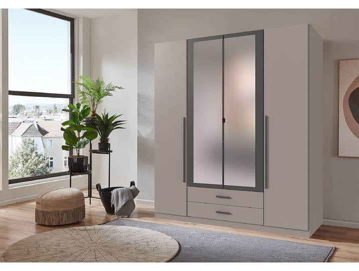 Drehtürenschrank Marburg 180cm Grau/Beige/Saharagrau/Graphit