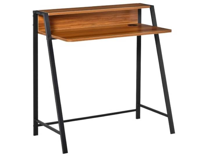 HOMCOM Schreibtisch Moderner Computertisch 84 x 45 x 85 cm Walnuss+Schwarz