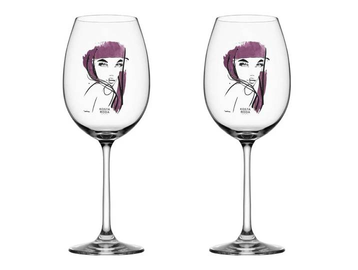 Kosta Boda Verre à vin All about you 52 cl lot de 2 prune