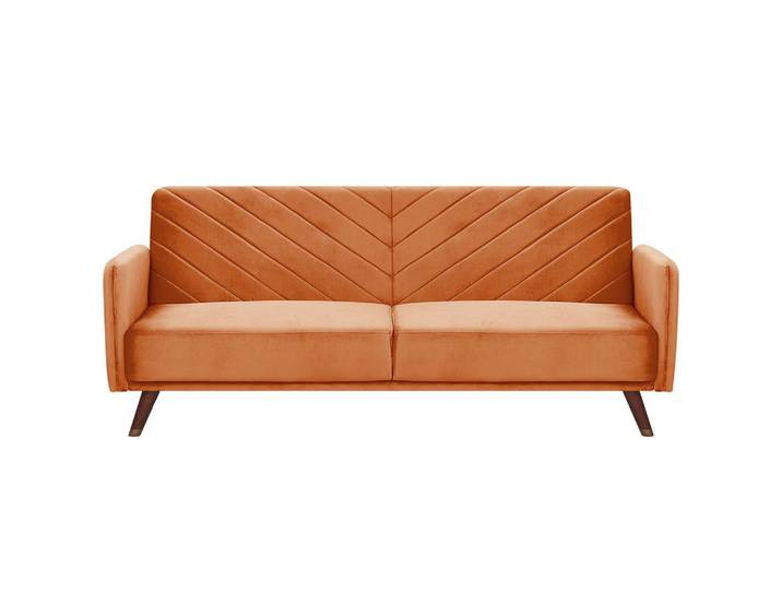 3-SITZER-SCHLAFSOFA Samtstoff Orange Senja