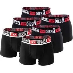 DIESEL Herren Boxershorts, 6er Pack - UMBX-DAMIENTHREEPACK, Trunks, Cotton Stretch Schwarz/Weiß / S