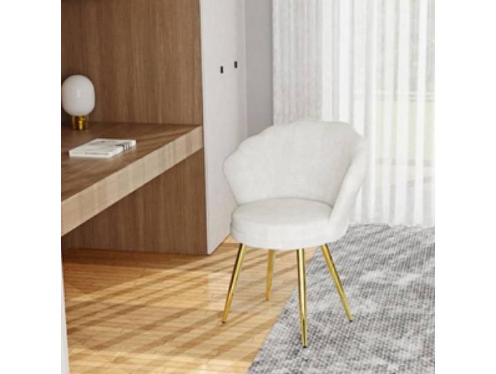 MIPAN. Fauteuil Coquillage Blanc - Fauteuil / Chaise de Coiffeuse - Chaise rembourrée pour Salon - 42x40x80cm