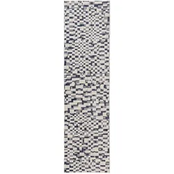 benuta Basic In- & Outdoor-Teppich Kaleo Blau/Weiß 80x300 cm - Teppich für Balkon, Terrasse & Garten