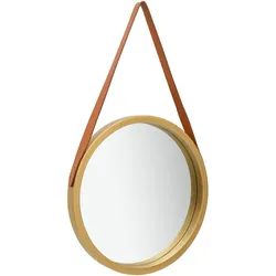 vidaXL Wandspiegel mit Gürtel 40 cm Golden