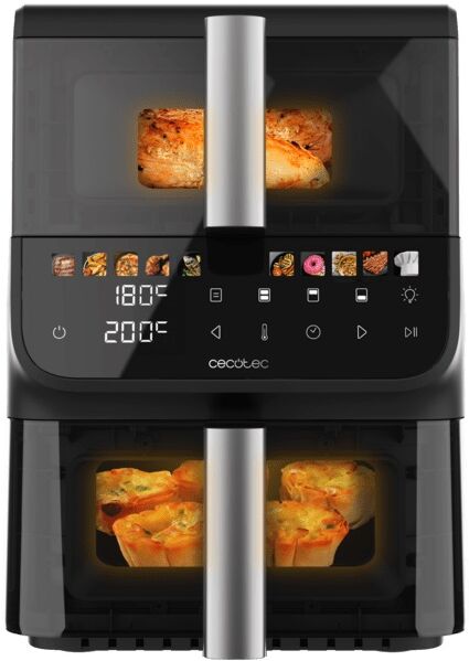 Fritadeira Air Fryer Cecofry DuoLevel 10000 DuoSize Window 10L 2500W (Preto) - CECOTEC