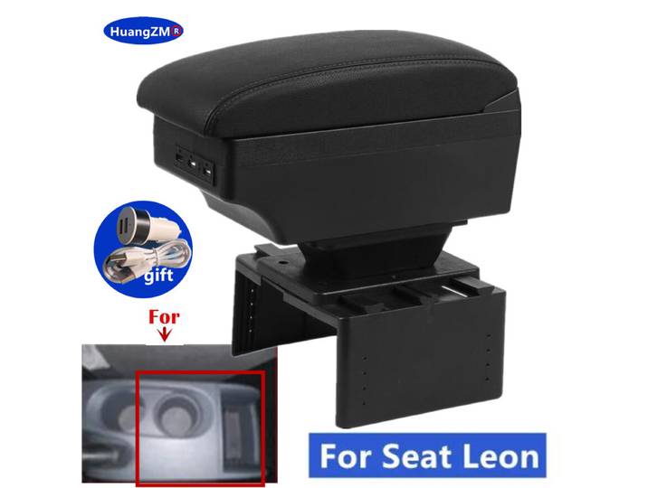 Boîte d'accoudoir pour Seat Leon Mk2, boîte d'accoudoir pour Seat León 2, boîte de rangement pour console centrale, pièces de rétrofit, accessoires de voiture