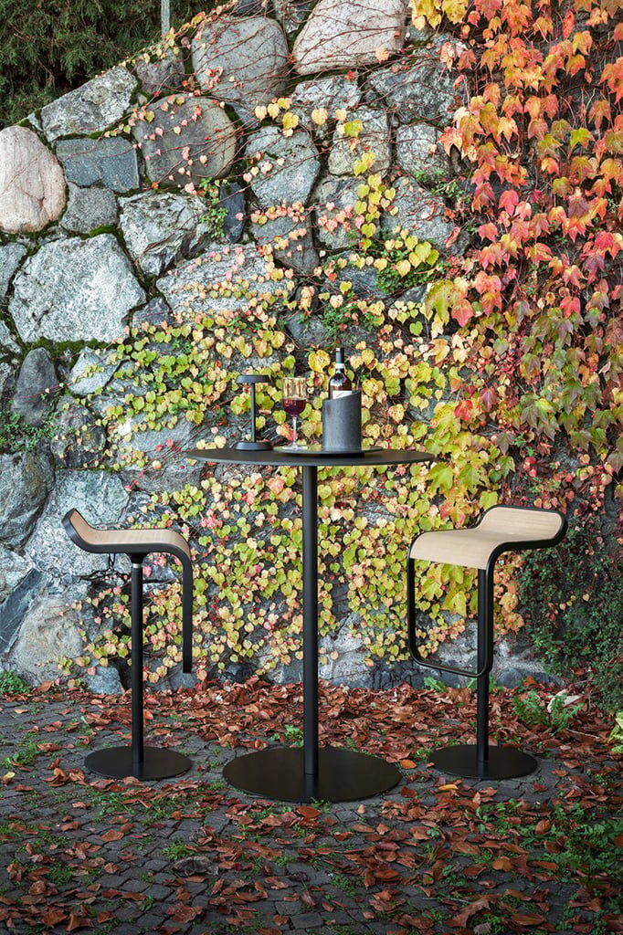 Lapalma Lem Outdoor Barhocker (perla lackiert, Polyurethan schwarz) perla lackiert   Polyurethan schwarz