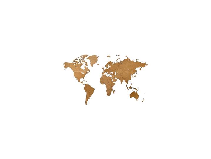 Design Wandobjekt „DIY Wooden World Map“ Natural 130 x 78 cm MiMi Innovations