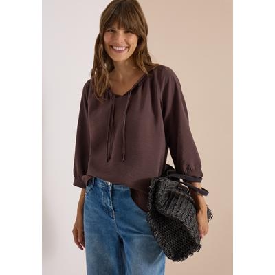 Carmenbluse CECIL, Damen, Gr. XL (44), braun (braun cacao), Web, Obermaterial: 86% Viskose, 14% Nylon, unifarben, hüftbedeckend, Carmenausschnitt, Blusen, Sommerbluse, Viskosemix, Carmenausschnitt