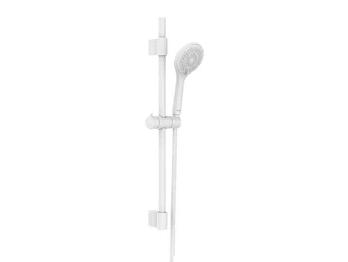 Ensemble de douche Watersaving\, barre de douche en acier inoxydable\, pomme de douche à économie d'eau\, avec flexible de douche 150 cm\, blanc