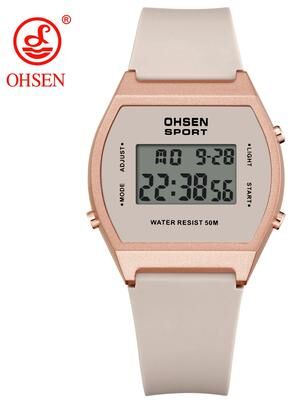 DynamicDeals White Fashion Digital Watches For Women Waterproof, Electronic Ladies Sport Watch, Reloj Mujer With Alarm Clocks rose Gold Pink