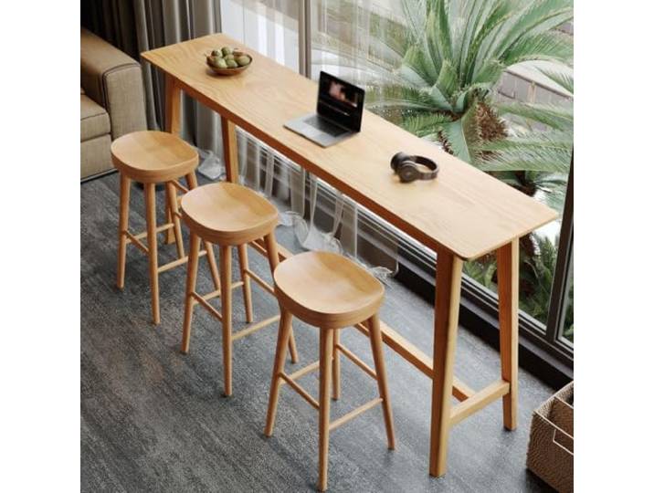 MDEUFYWEGB Schmaler Stehtisch aus Massivholz, hoher Küchentisch Langer Bartisch，Hoher Stehtisch für Küche, Esszimmer, Bistro & Bar(140cm/55.1in)