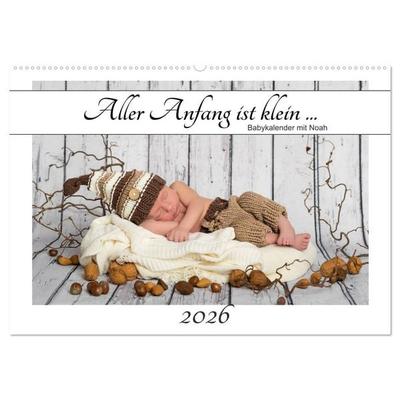 Aller Anfang ist klein - Babykalender mit Noah (Wandkalender 2026 DIN A2 quer), CALVENDO Monatskalender
