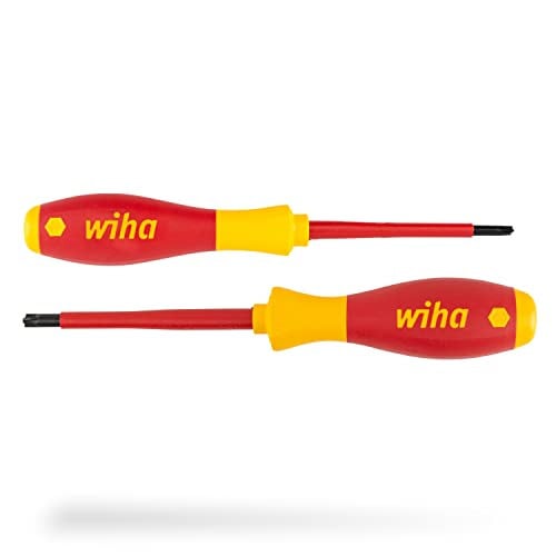 Wiha 2-delige SoftFinish elektrische PlusMinus/Phillips-schroevendraaierset, rood