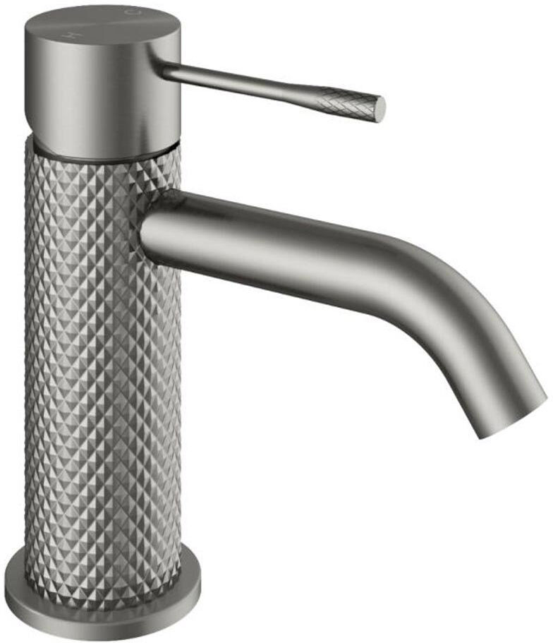 White Stone Mono Basin Mixer with Waste Gun Metal 12.4cm