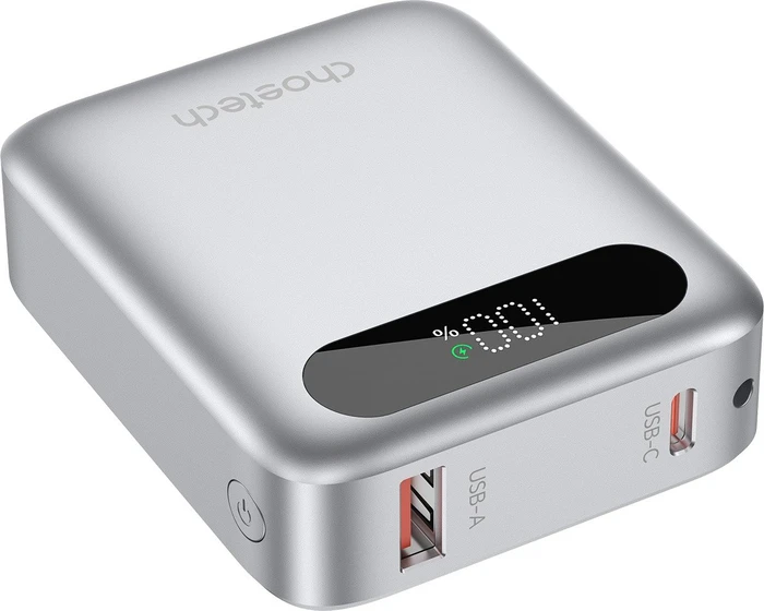 ChoeTech CCC Certified 10000mAh mini Digital Power Bank--silver