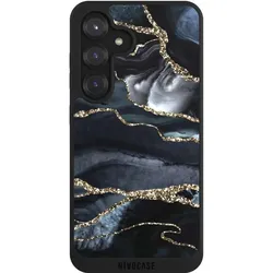 Nivocase Handyhülle für Samsung Galaxy S25 Hülle NIVOpure Case Schwarz Glitzer Look Marmor Trends (Samsung Galaxy S25), Smartphone Hülle, Schwarz