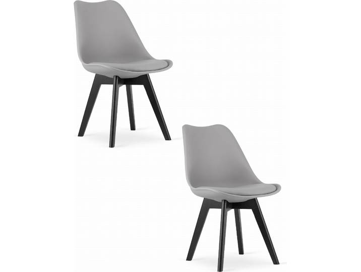 MARK chaise - gris / pieds noirs x 2