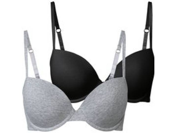ESMARA® Lot de 2 soutiens-gorge femme (noir/gris)
