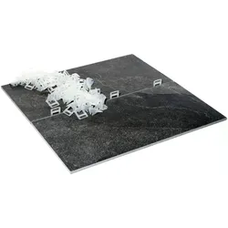 XPOtool, Zubehör Verlegematerial, Fliesen Nivelliersystem Set 300 Laschen 1,0mm Nivellierzange Boden Wand