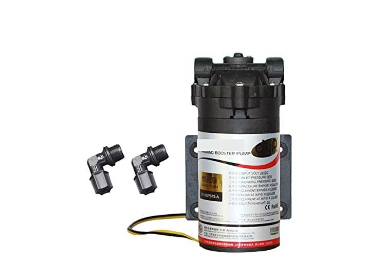 Druckerhöhungspumpe, DC24V 80PSI Wasserfilterteile Wasserfiltrations-Booster-Pumpe 75 Wasserfilter-Umkehrosmose-Maschine Selbstansaugende Pumpe(75G Self Priming)