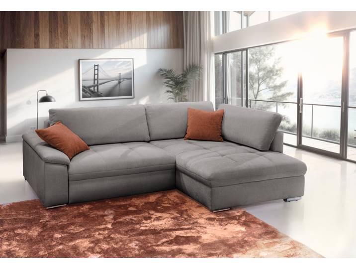 Ecksofa EXXPO - SOFA FASHION Casa Grande inkl. Bettfunktion & Bettkasten, bequem , beige (taupe, rust), B:268cm H:90cm T:178cm, Sofas, Ecksofa, Breite 268cm, L-Form, guter Sitzkomfort, grosse Liegefläche