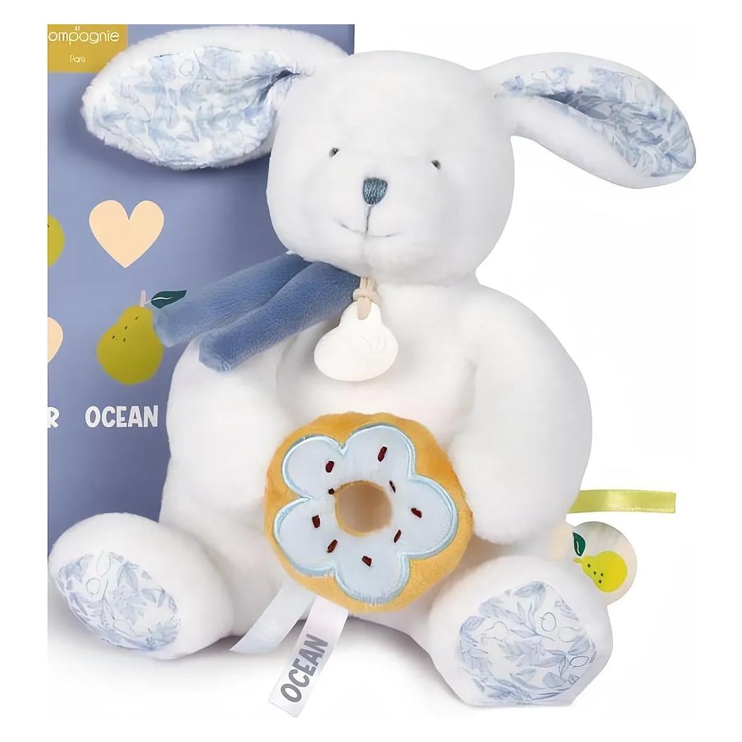 Doudou et Compagnie Hase mit Donut blau, 20cm (19 cm) (DC4673)