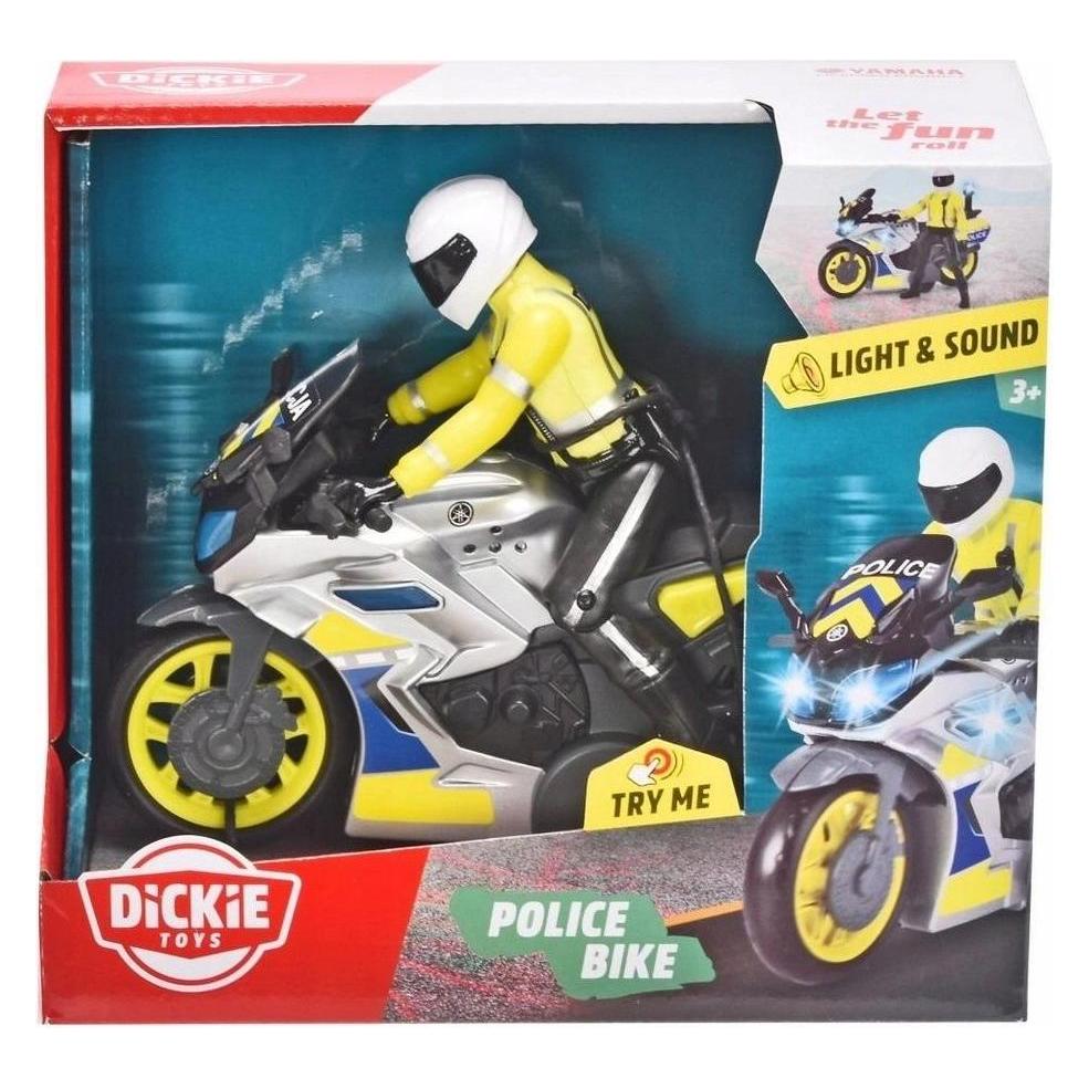 Dickie Spielzeug-Polizeimotorrad 17 cm mit Figur Licht- und Soundeffekte (GXP-790757)