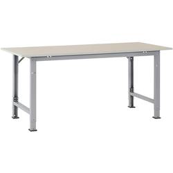 Manuflex AS0032.9006 Packtisch PACKPOOL Spezial mit Melaminplatte, BxTxH = 2000 x 800 x 722-1022 mm Alusilber