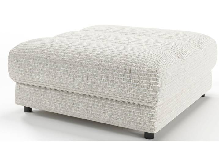 Polsterhocker 3C CANDY Stripes , silber, B:100cm H:43cm T:100cm, 100% Polyester, Hocker, Polsterhocker, Passend zur Serie Stripes, Chenille-Bezug