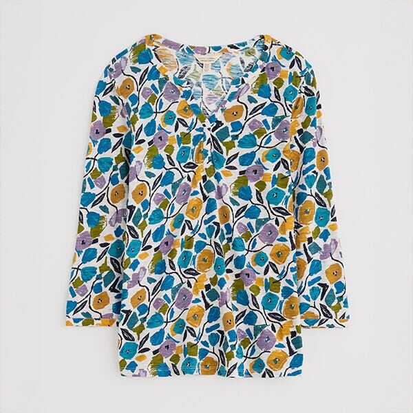 Seasalt Waterflow Top Zennor Blooms Chalk