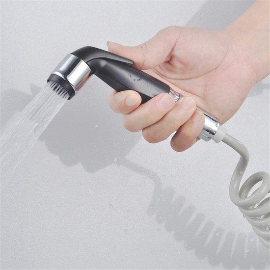 Famanu Bidet Handdusche - Hygienische Reinigung - Kompaktes Design - 200 cm Schlauch - Schwarz