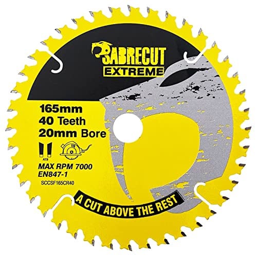 SabreCut Cirkelzaagblad SCCSF165CR40, 165 mm, 40T, 20 mm asgat, TCT