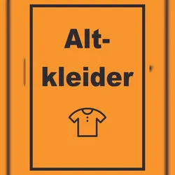 HB-Druck Altkleider Mülltrennung Schild Text Symbol Shirt Hemd Hose hochkant A2 (420x594mm)