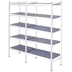 EURAST - Metallregal mit duraluminium-beinen 5 ebenen - 2144x370x1700 mm - 21443500