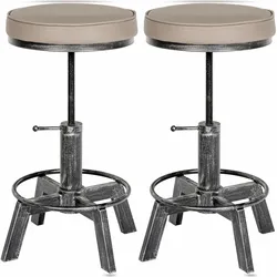 CLP 2er Set Hocker Destin antik silber